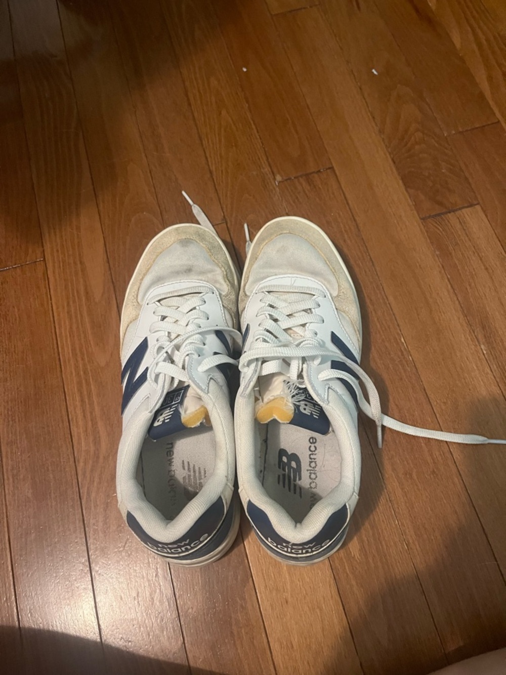 New Balance White and Navy Men's Trainers